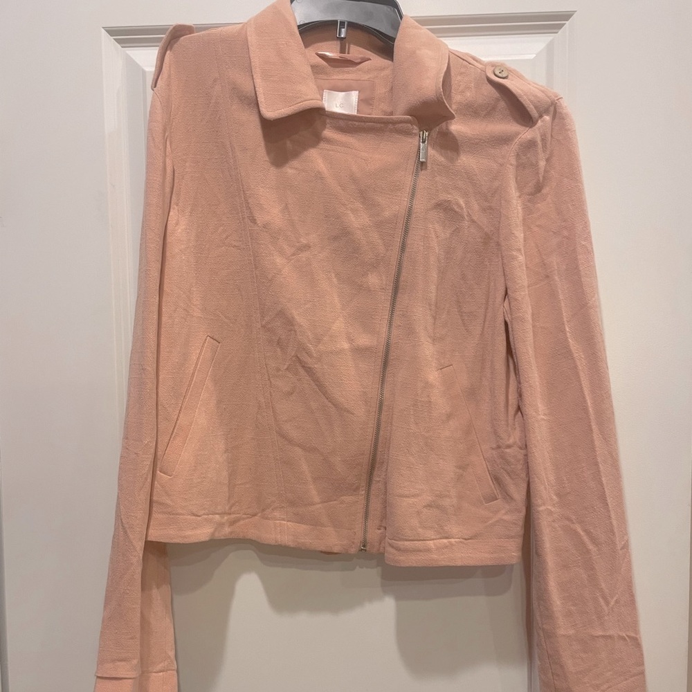 Blush pink LC Lauren Conrad light crop blazer jacket size medium